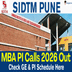 SIDTM Pune MBA PI Calls 2026 Out @sidtm.edu.in; Check GE & PI Schedule Here